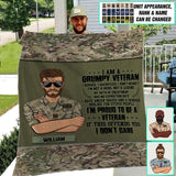 Personalized British Grumpy Veterans/Soldier Quilt Blanket Printed 22SEP-DT12