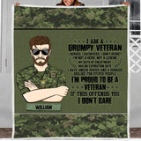 Personalized Canadian Grumpy Veterans/Soldier Quilt Blanket Printed 22SEP-DT12