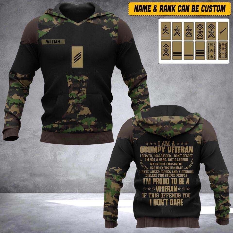 Personalized Switzerland Veteran Camo Hoodie 3D Printed 22SEP-HQ12