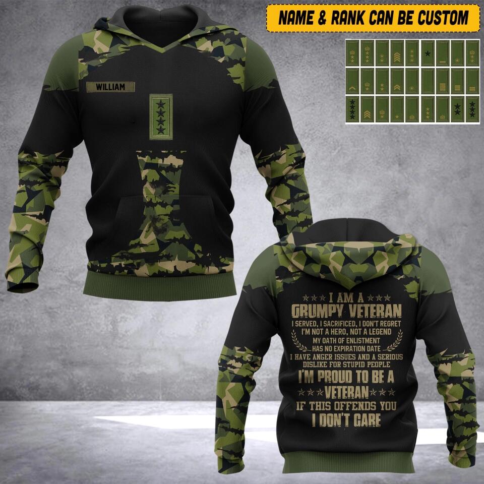 Personalized Swedish Veteran Camo Hoodie 3D Printed 22SEP-HQ12