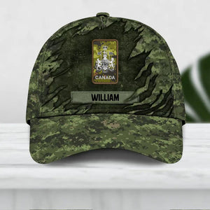 Personalized Canadian Veteran/ Solider Peaked Cap 3D Printed QTDT1309