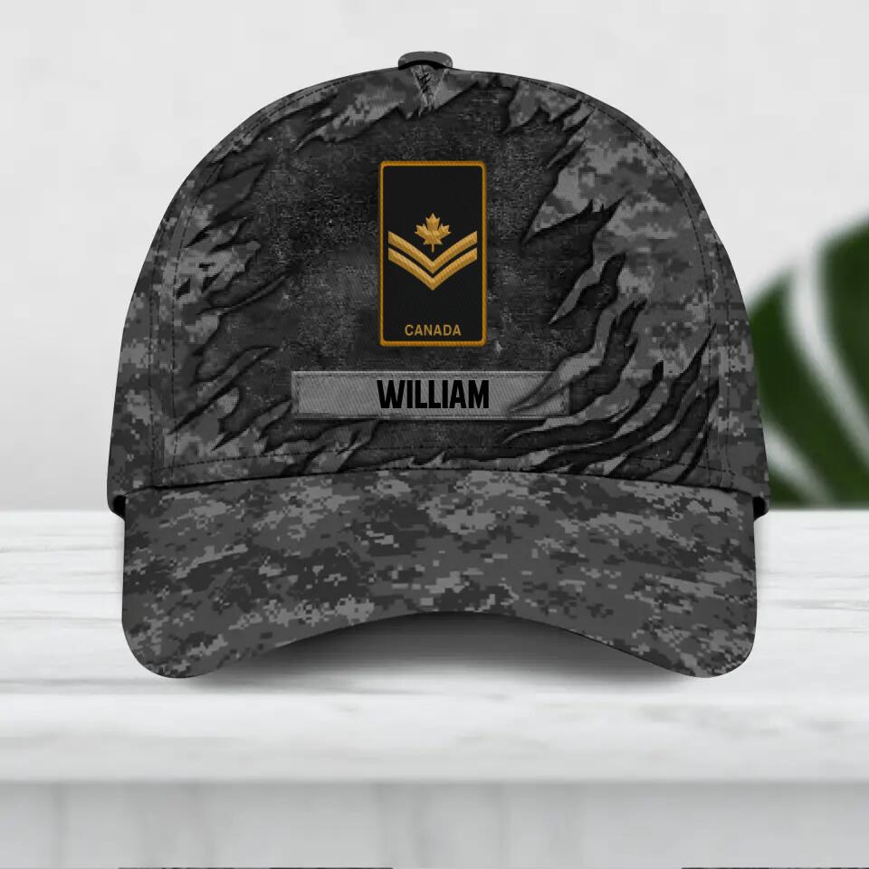 Personalized Canadian Veteran/ Solider Peaked Cap 3D Printed QTDT1309