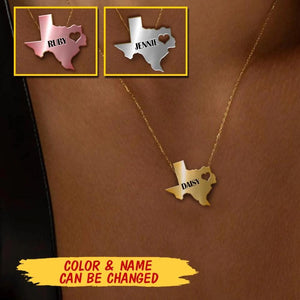 Personalized Texas Girl Necklace Printed QTMA1309