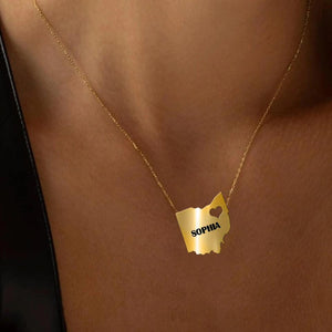 Personalized Ohio Girl Necklace Printed QTMA1309