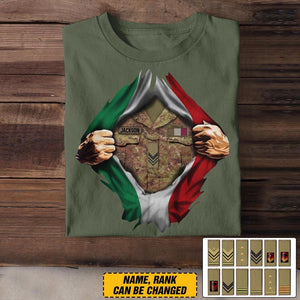 Personalized Italian Soldier/Veterans Tshirt Printed 22SEP-DT13