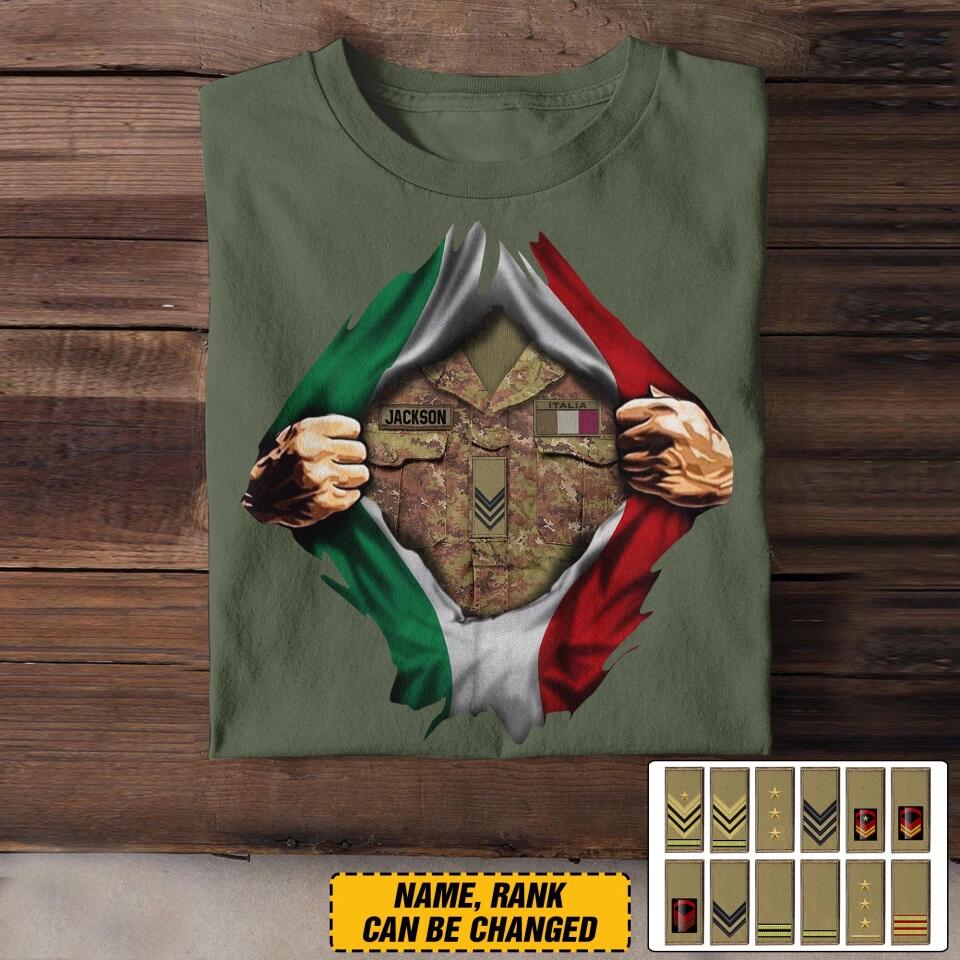 Personalized Italian Soldier/Veterans Tshirt Printed 22SEP-DT13