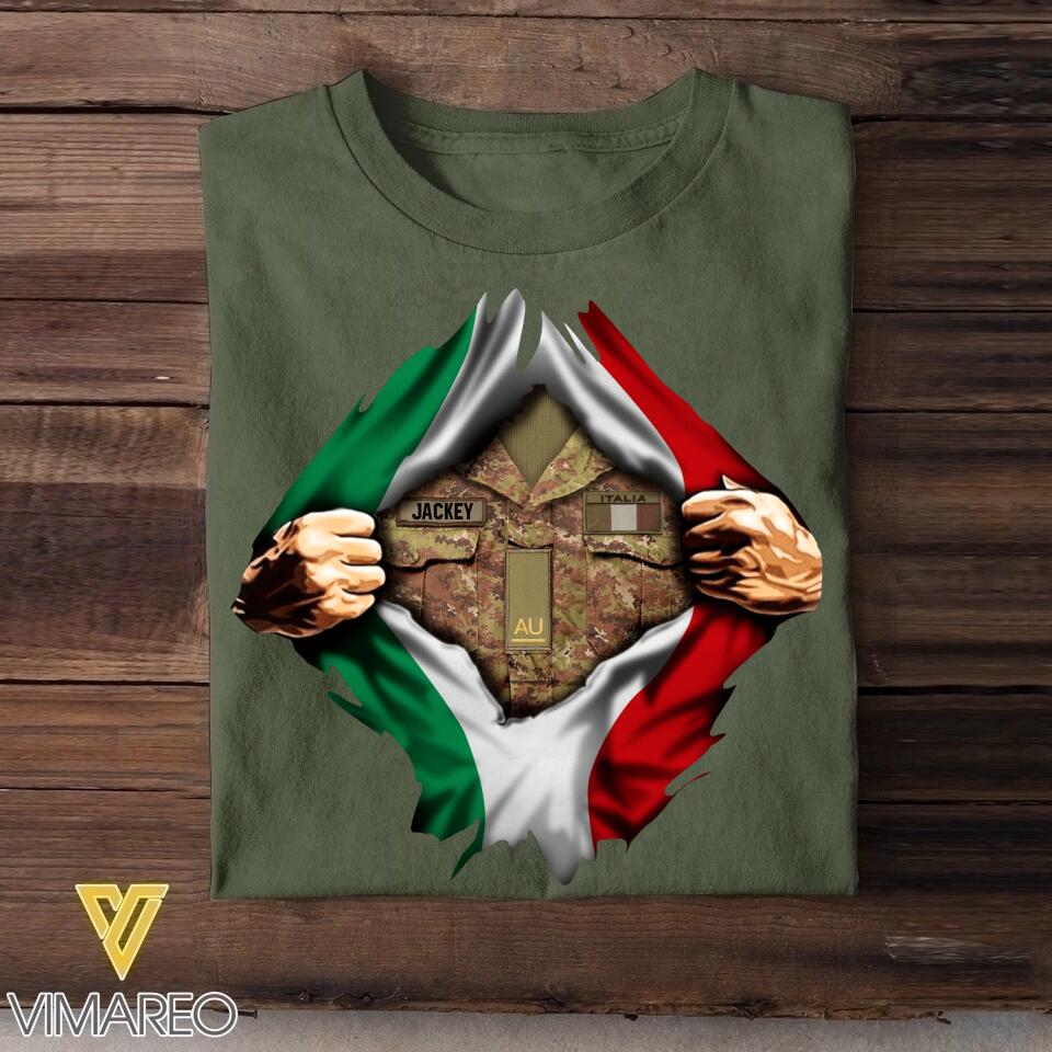 Personalized Italian Soldier/Veterans Tshirt Printed 22SEP-DT13
