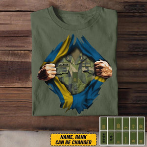 Personalized Swedish Soldier/Veterans Tshirt Printed 22SEP-DT13