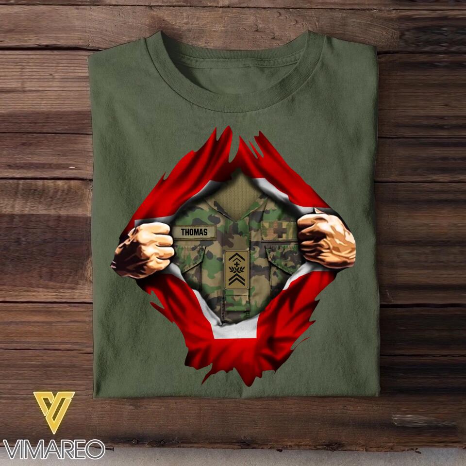 Personalized Swiss Soldier/Veterans Tshirt Printed 22SEP-DT13
