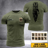 PERSONALIZED UNITED KINGDOM SOLDIER /VETERANTS ARMY RANK CAMO 3D TSHIRT PRINTED DHDT1309