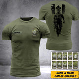 PERSONALIZED CANADA SOLDIER /VETERANTS ARMY RANK CAMO 3D TSHIRT PRINTED DHDT1309