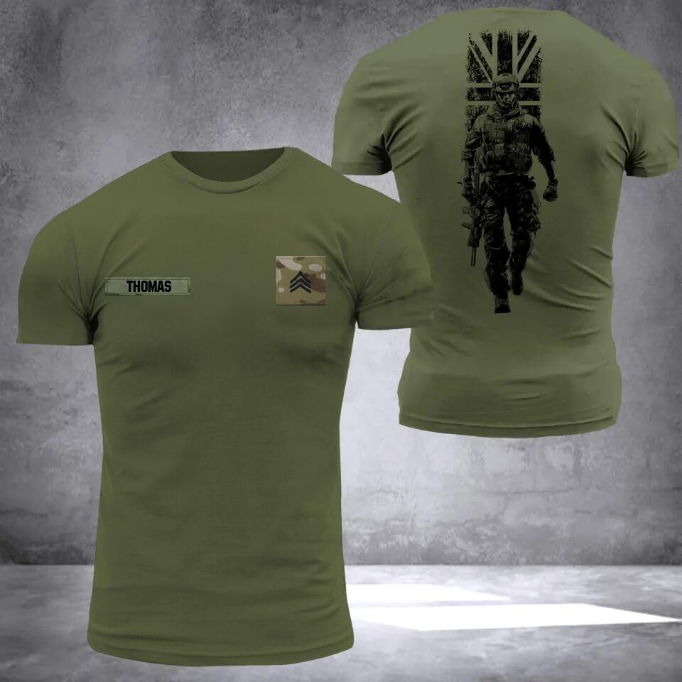 PERSONALIZED UNITED STATES SOLDIER /VETERANTS ARMY RANK CAMO 3D TSHIRT PRINTED DHDT1309