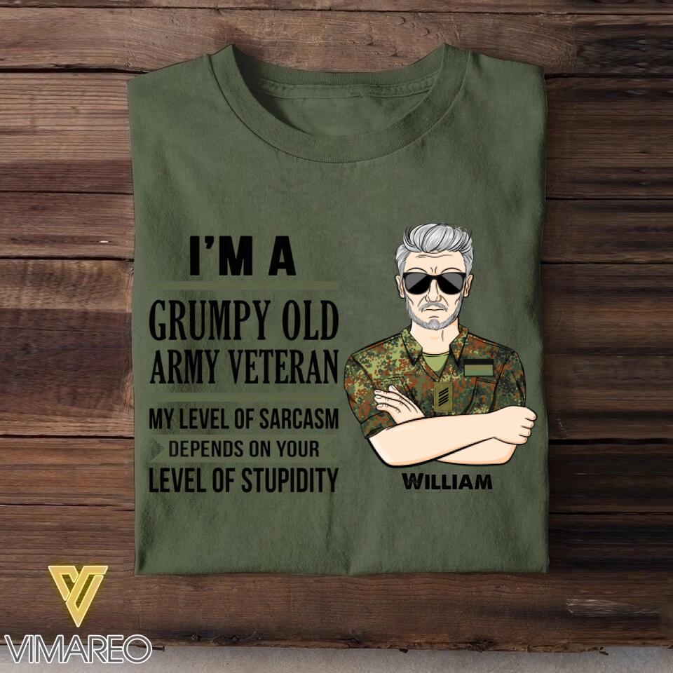 Personalized German Veteran/Soldier Tshirt Printed 22SEP-HY13