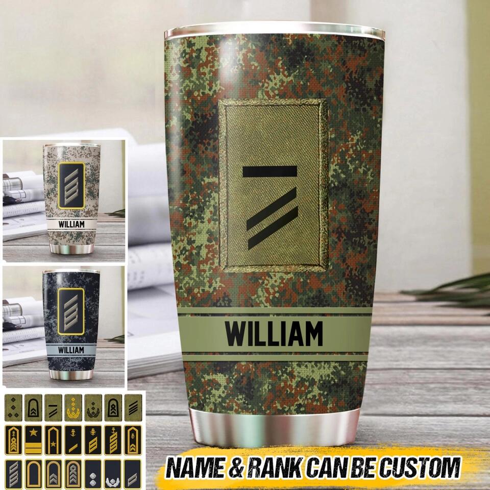 Personalized German Veteran/Soldier Tumbler Printed 22SEP-HQ13