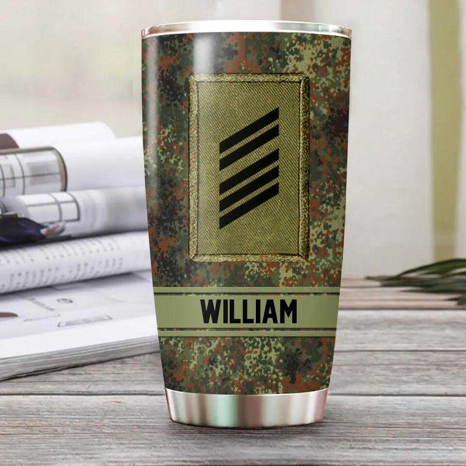 Personalized German Veteran/Soldier Tumbler Printed 22SEP-HQ13