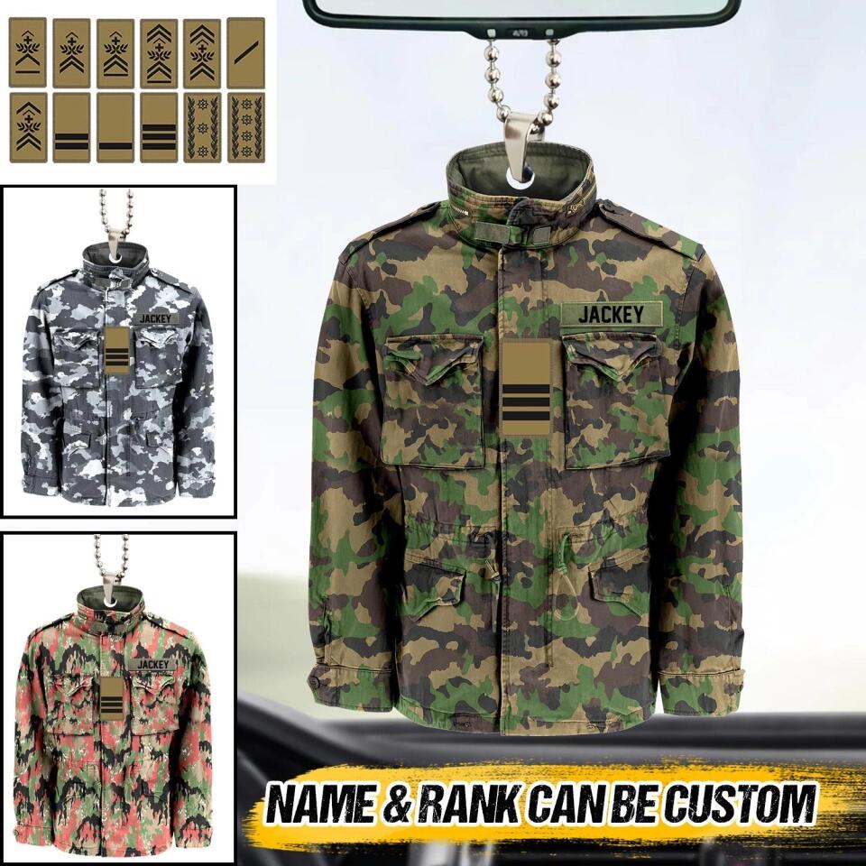 Personalized Swiss Veterans/Soldier Car Hanging Printed 22SEP-HQ14