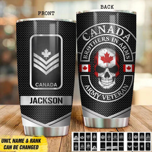 Personalized Canada Brothers In Arms Canadian Solider/ Veteran Tumbler Printed QTDT1409