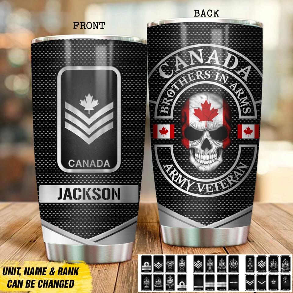 Personalized Canada Brothers In Arms Canadian Solider/ Veteran Tumbler Printed QTDT1409