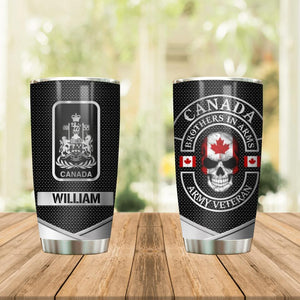 Personalized Canada Brothers In Arms Canadian Solider/ Veteran Tumbler Printed QTDT1409