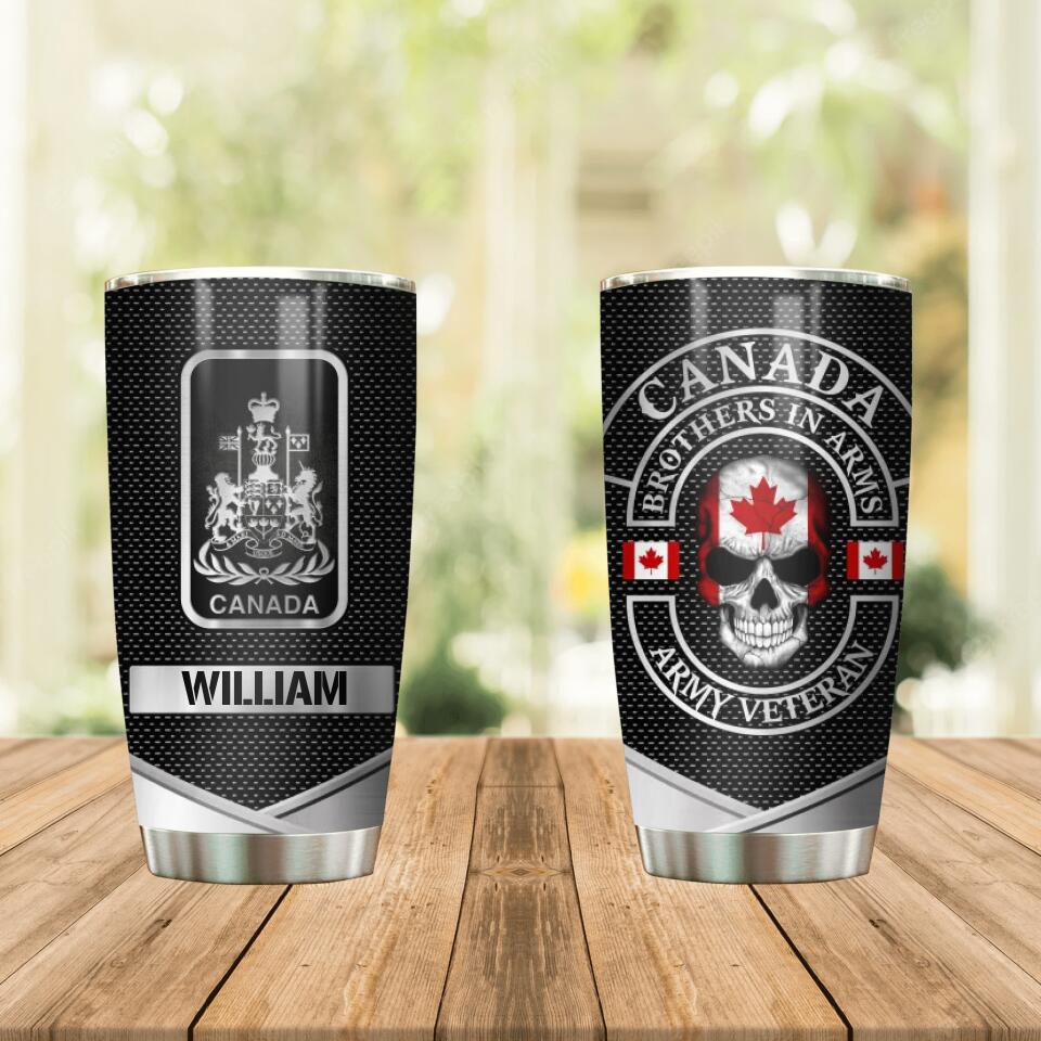Personalized Canada Brothers In Arms Canadian Solider/ Veteran Tumbler Printed QTDT1409