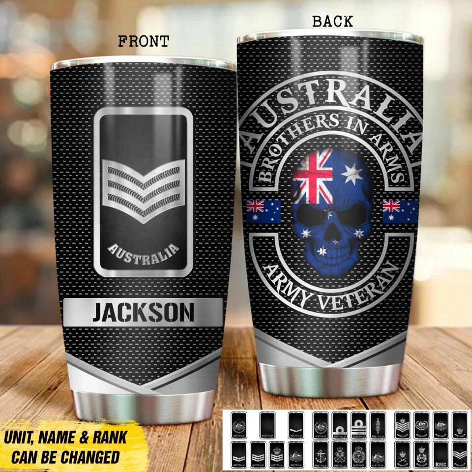 Personalized Australia Brothers In Arms Australian Solider/ Veteran Tumbler Printed QTDT1409