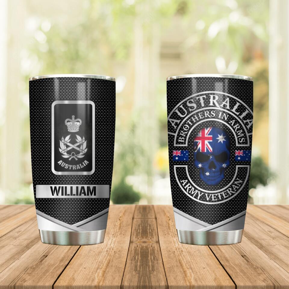 Personalized Australia Brothers In Arms Australian Solider/ Veteran Tumbler Printed QTDT1409