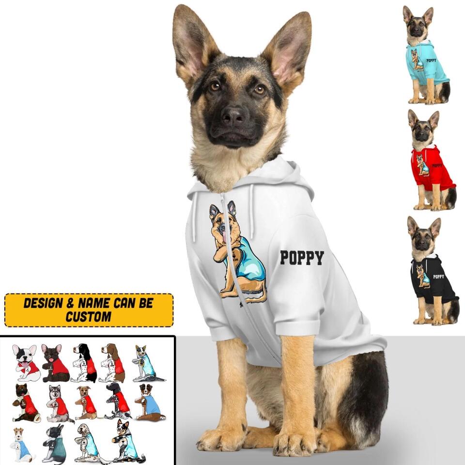 Personalized Dog Breed I Love Mom Dog Mom Dog Zip Up Jacket Printed QTVQ1509
