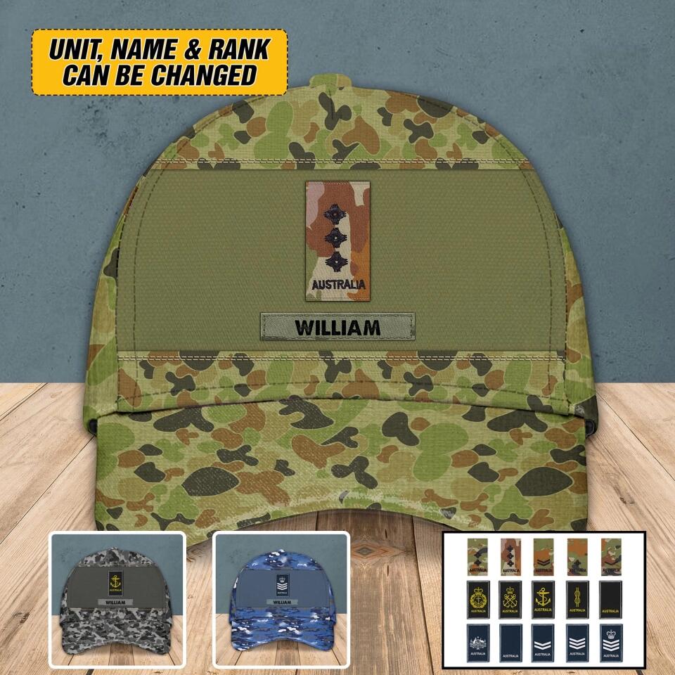 Personalized Australian Veteran/ Solider Peaked Cap 3D Printed 22SEP-HY15