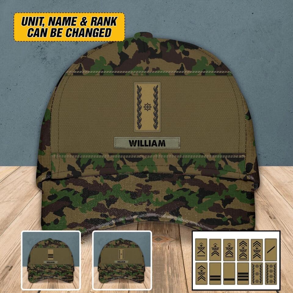 Personalized Swiss Veteran/ Solider Peaked Cap 3D Printed 22SEP-HY15