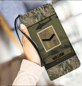 Personalized British Veterans/Soldier Leather Wallet 22SEP-DT16