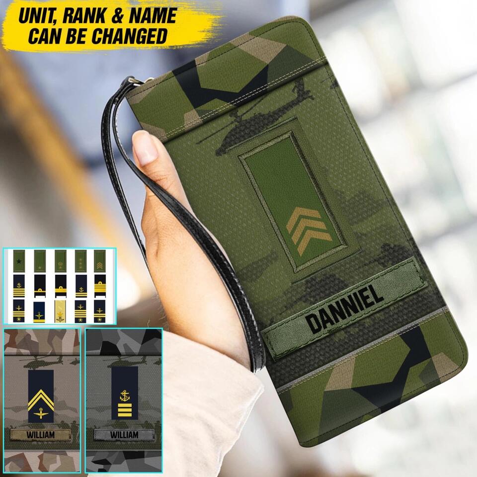 Personalized Swedish Veterans/Soldier Leather Wallet 22SEP-DT16