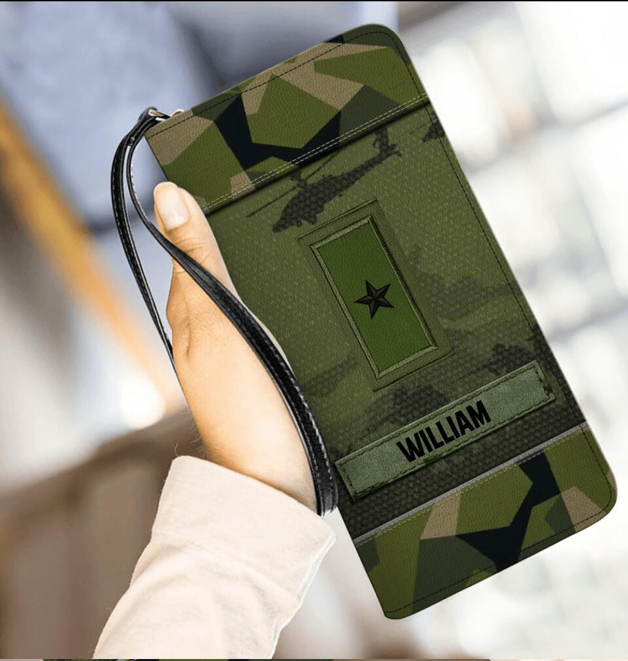 Personalized Swedish Veterans/Soldier Leather Wallet 22SEP-DT16