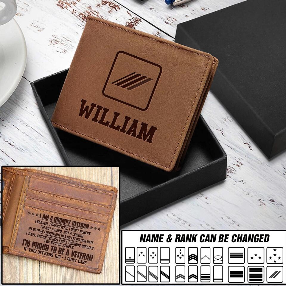 Personalized French Grumpy Veterans/Soldier Wallet 22SEP-DT16