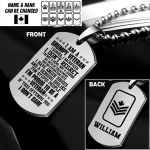 Personalized Canadian Soldier/Veterans Necklaces Printed 22SEP-HQ16