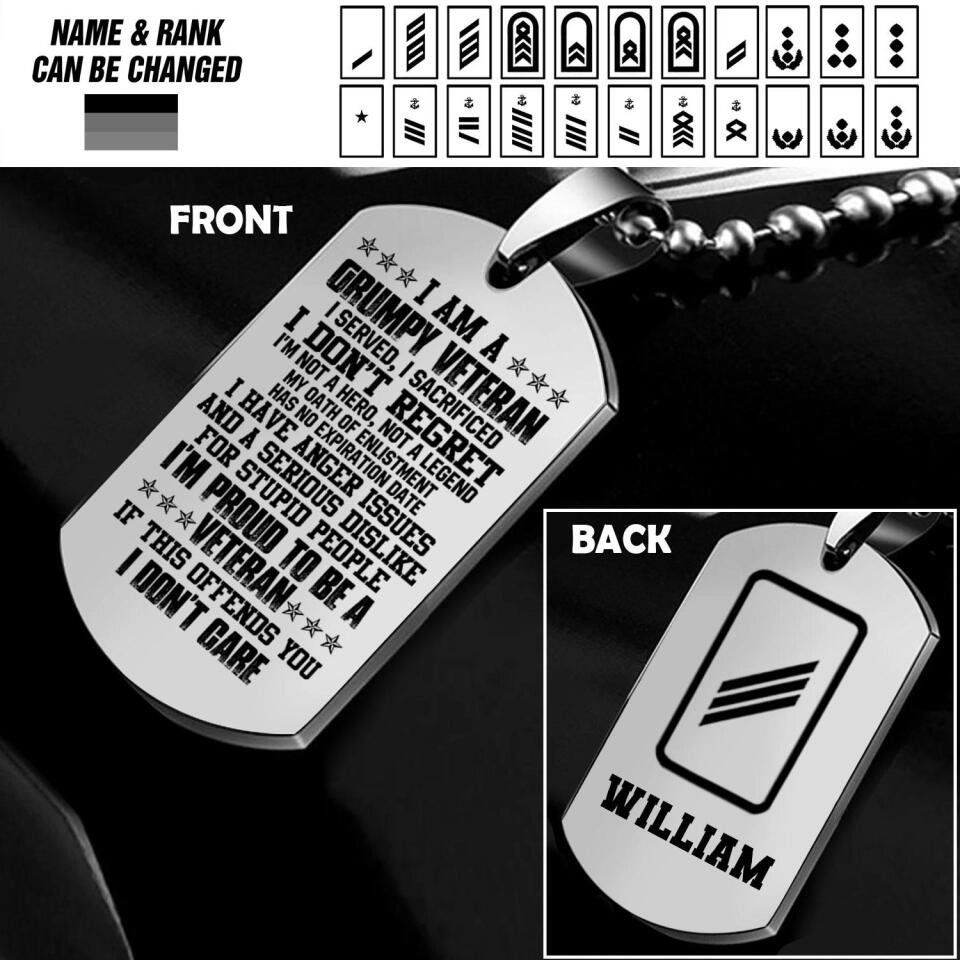 Personalized German Soldier/Veterans Necklaces Printed 22SEP-HQ16