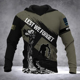 Personalized Australian Solider/ Veteran Lest We Forget Rank Hoodie 3D Printed QTDT1909