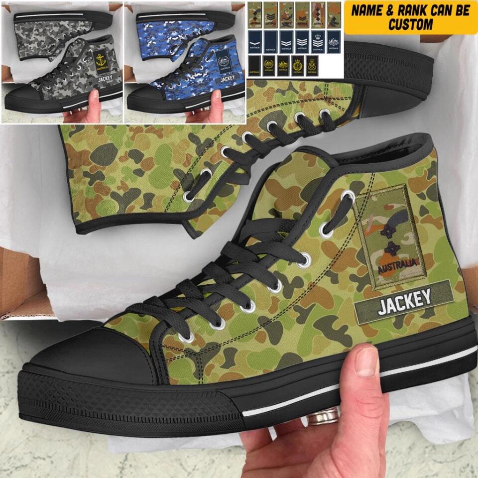 Personalized Australian Solider/ Veteran Rank Camo High Top Shoes 3D Printed QTVQ1909
