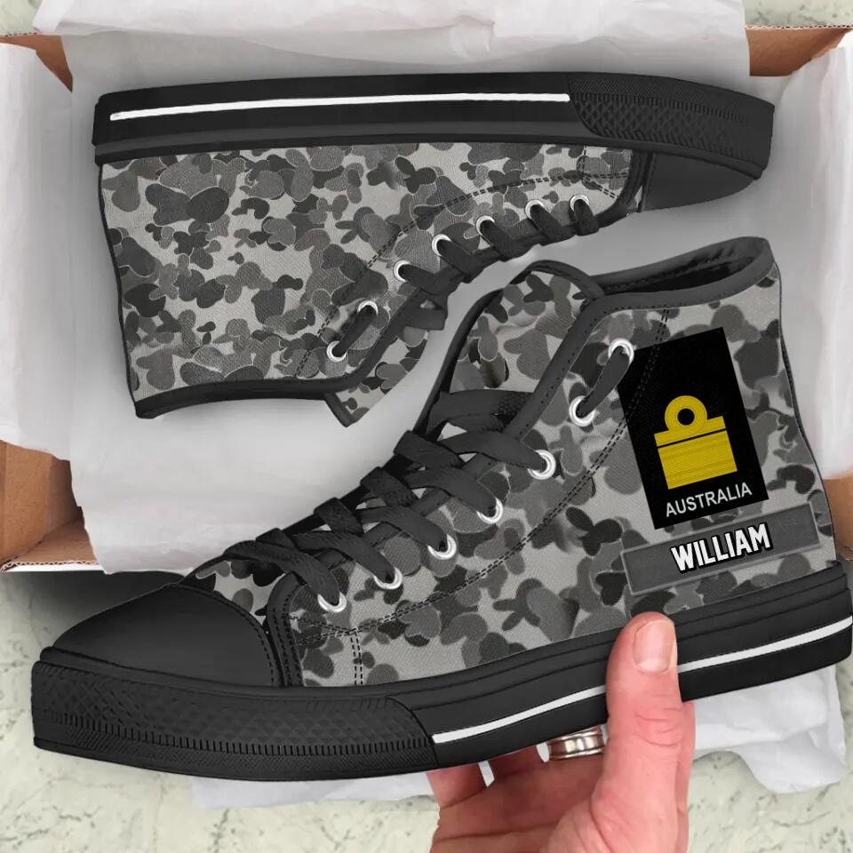 Personalized Australian Solider/ Veteran Rank Camo High Top Shoes 3D Printed QTVQ1909