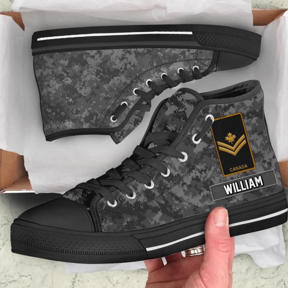 Personalized Canadian Solider/ Veteran Rank Camo High Top Shoes 3D Printed QTVQ1909