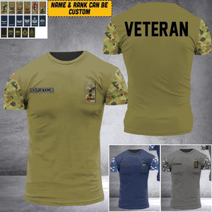 Personalized Australian Soldier/Veteran Tshirt 3D Printed 22SEP-HQ19