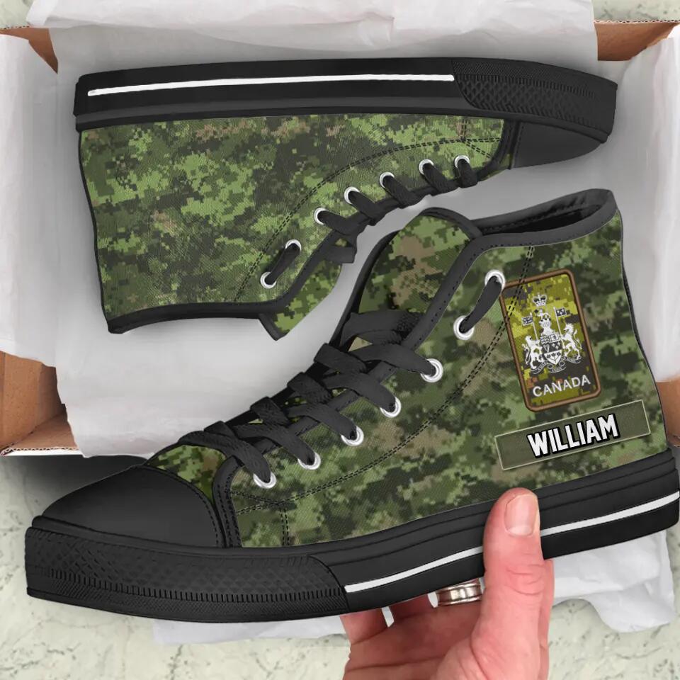 Personalized Canadian Solider/ Veteran Rank Camo High Top Shoes 3D Printed QTVQ1909