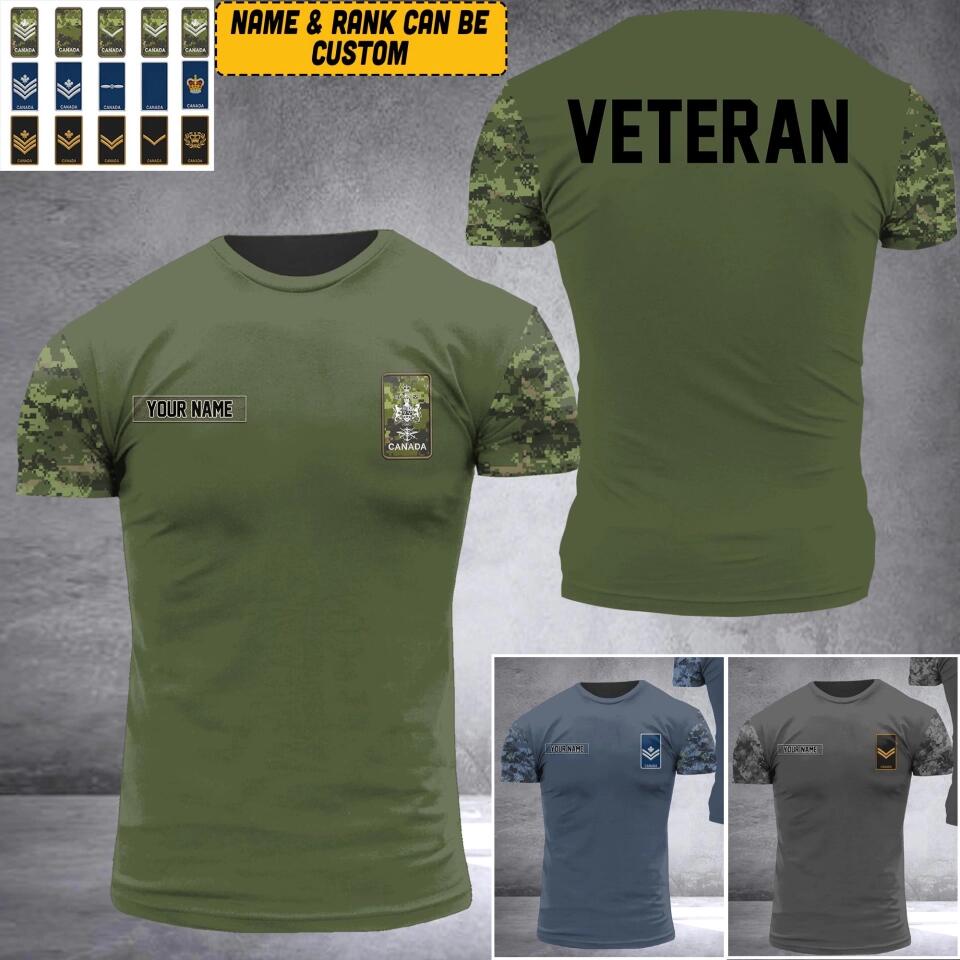 Personalized Canadian Soldier/Veteran Tshirt 3D Printed 22SEP-HQ19