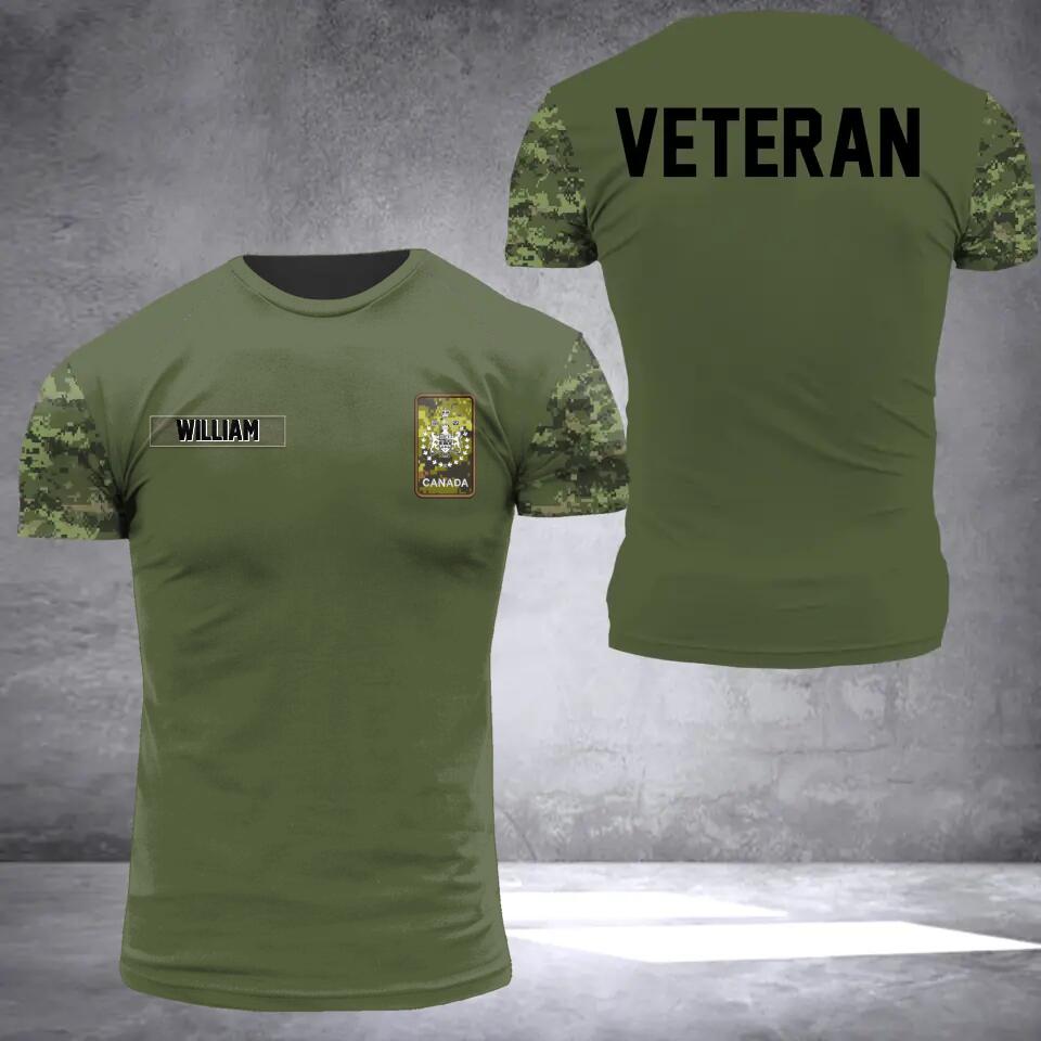 Personalized Canadian Soldier/Veteran Tshirt 3D Printed 22SEP-HQ19