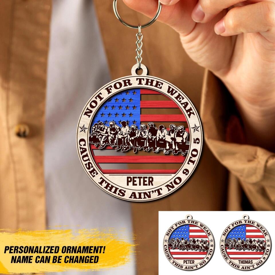 Personalized Ironworker Flag Wood Ornament Printed 22SEP-DT19