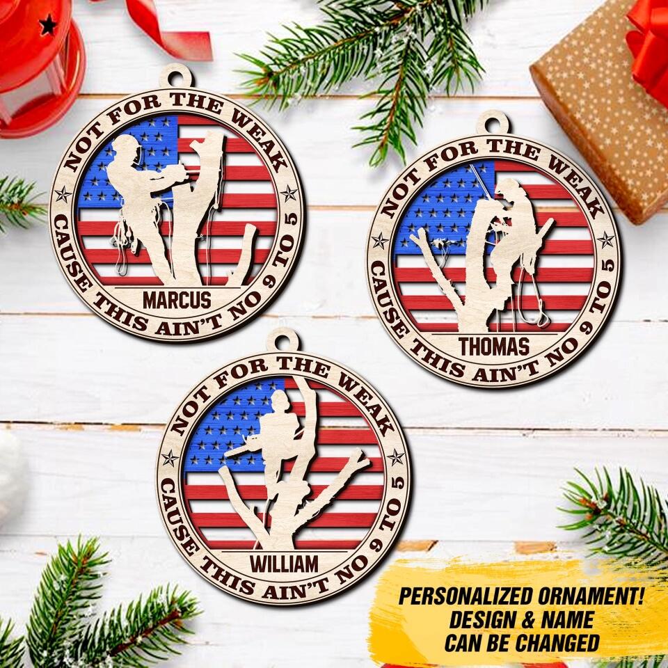 Personalized Arborist Flag Wood Ornament Printed 22SEP-DT19