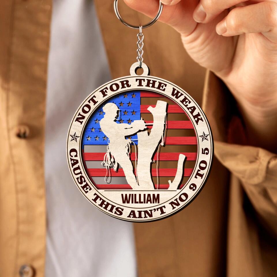 Personalized Arborist Flag Wood Ornament Printed 22SEP-DT19
