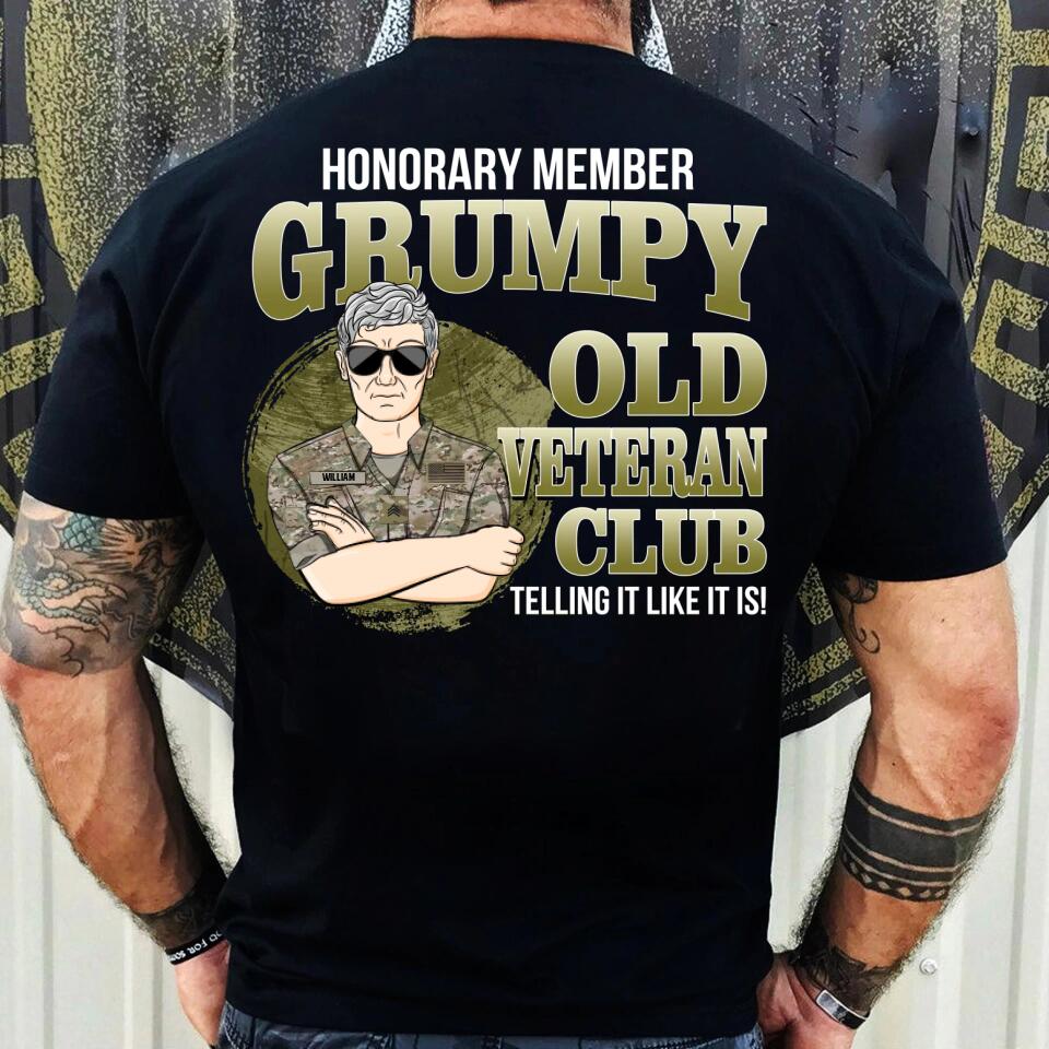 Personalized Honorary Member Grumpy Old US Veteran Club Tshirt Printed QTDT1909