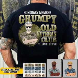 Personalized Honorary Member Grumpy Old US Veteran Club Tshirt Printed QTDT1909
