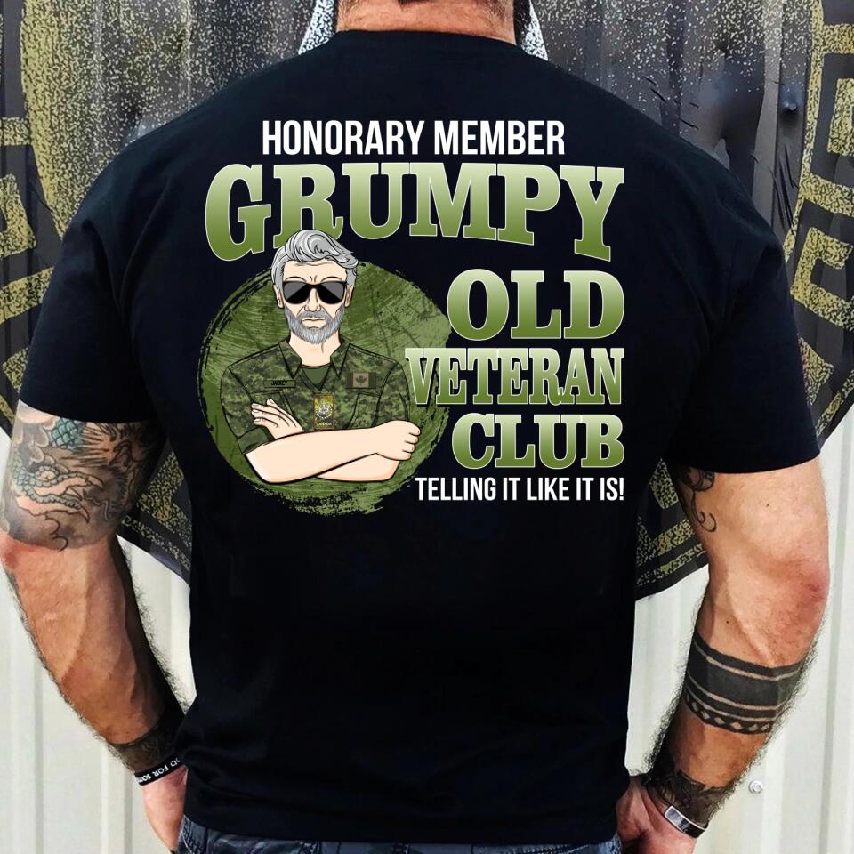 Personalized Honorary Member Grumpy Old Canadian Veteran Club Tshirt Printed QTDT1909