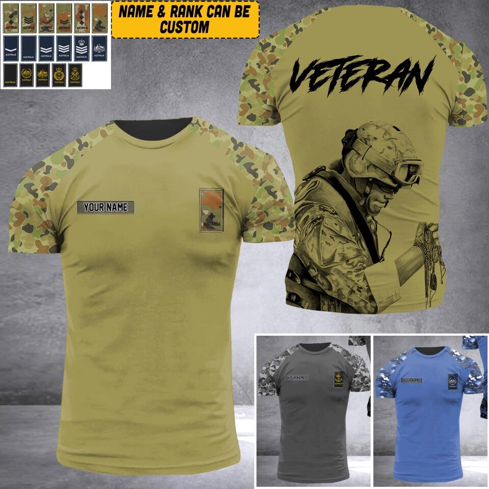 DH Personalized Australian Soldier/Veteran Tshirt 3D Printed HQ1909